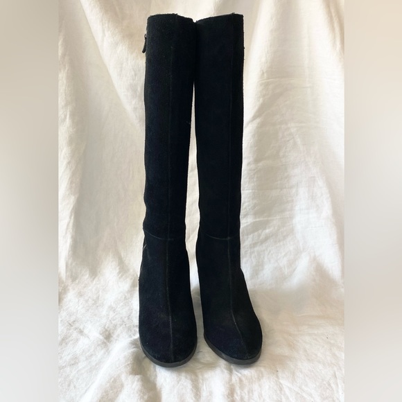 Franco Sarto Watch Boots Suede Knee High Wedge Boots - Picture 2 of 16